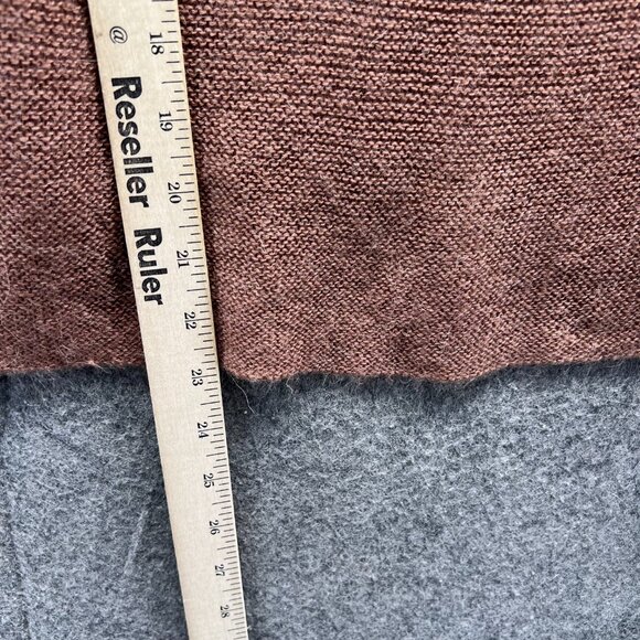 Peruvian Connection Sweater Women Medium Brown Alpaca Blend Knit V Neck Pullover - Picture 5 of 9